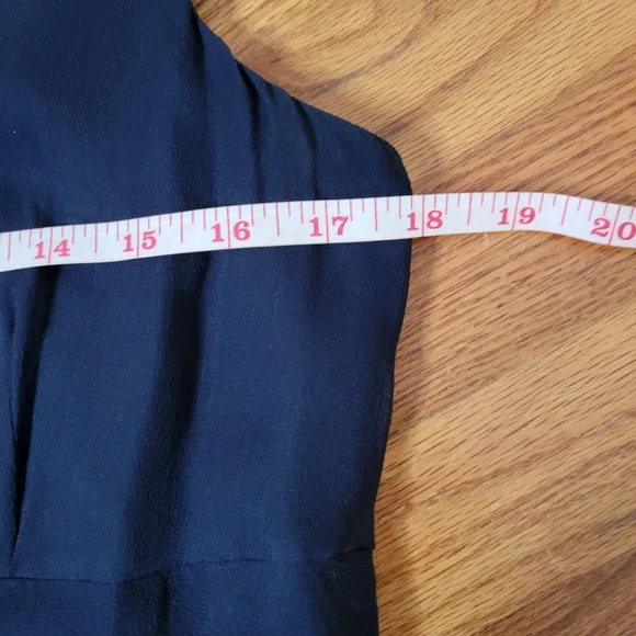 Robbie Bee 100% Silk  floral Navy Sleeveless Dress Size 10 - Picture 9 of 14